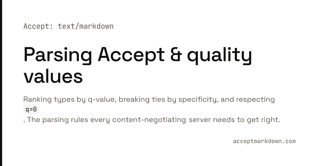 Parsing Accept & quality values — content negotiation guide